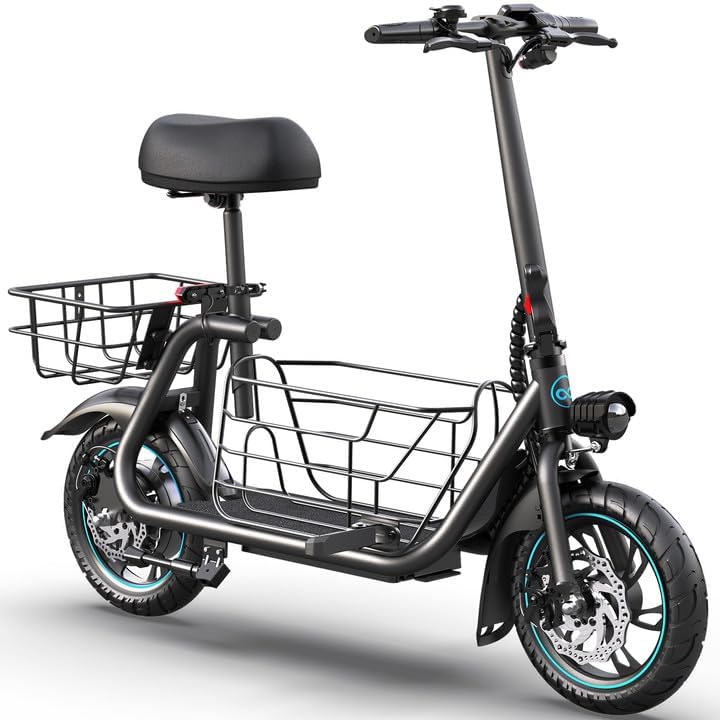 Adults Electric Scooter with Large Middle Basket