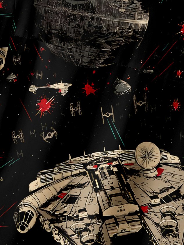 Spaceship Chest Pocket Short Sleeve Shirt