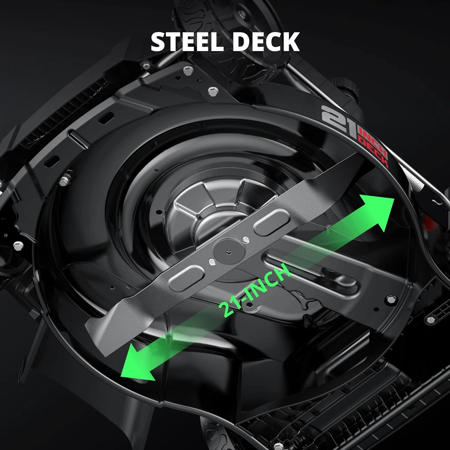 21" Steel Deck Gas Lawn Mower, Heavy-Duty 3-in-1 Push Mower, 144cc 4-Stroke Engine, 6-Position Height Adjustment, Large 1.4 Bushel Grass Catcher, Durable & Efficient for Yard & Garden