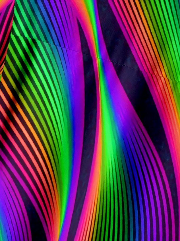 Laser Striped Print Chest Pocket Short Sleeve Casual Shirt