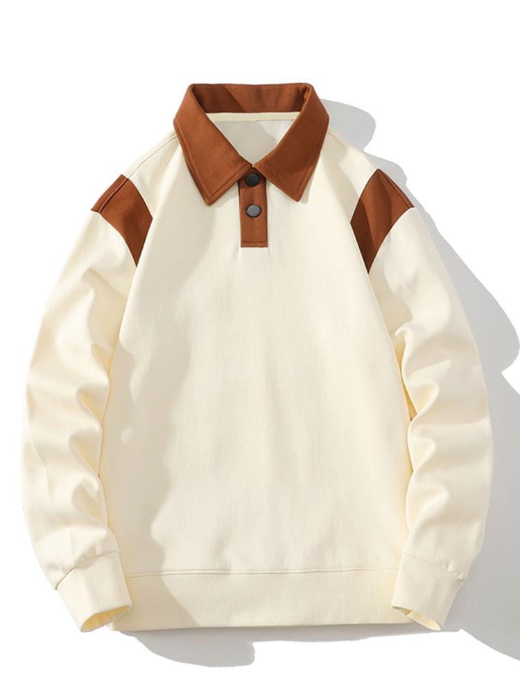 Contrast Polo Sweatshirt