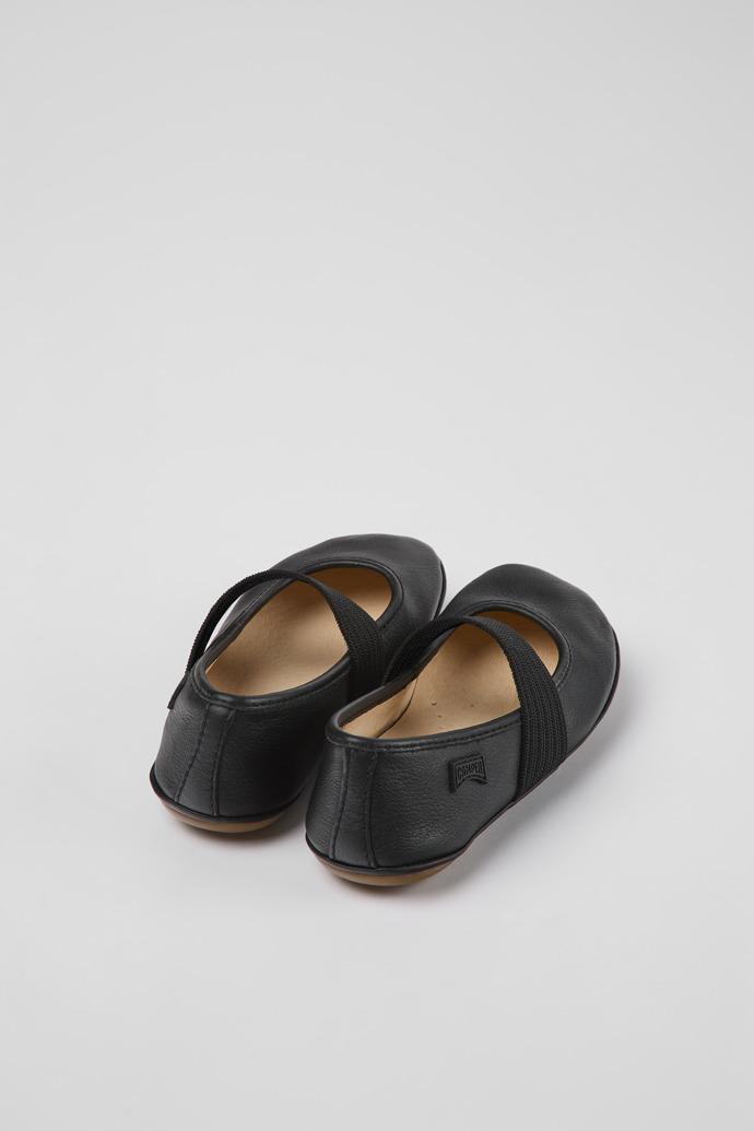 Black leather ballerina shoes for boys