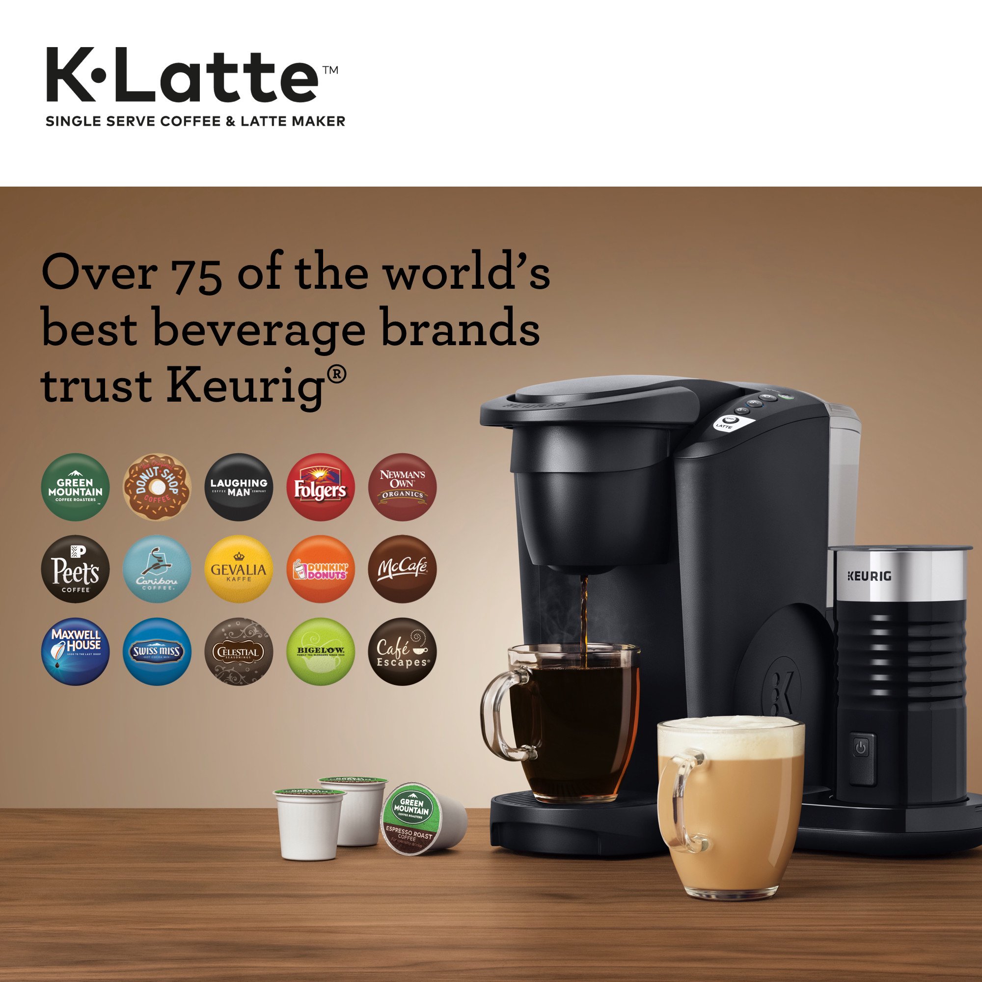 Keurig K-Latte Single Serve K-Cup Coffee and Latte Maker, Black