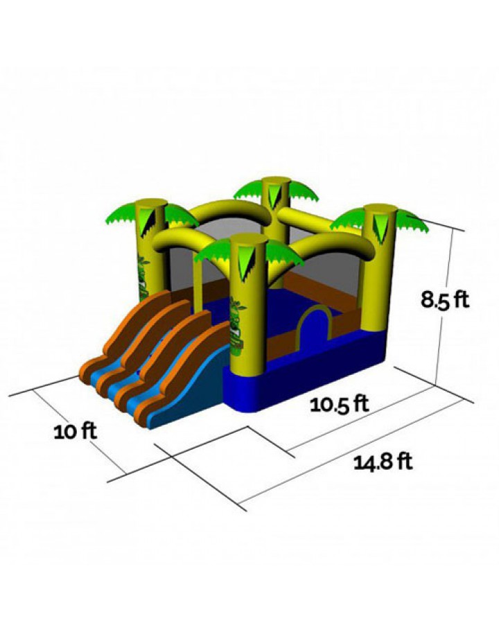 Tiki Island Combo 10 Commercial Inflatable Bouncer Slide