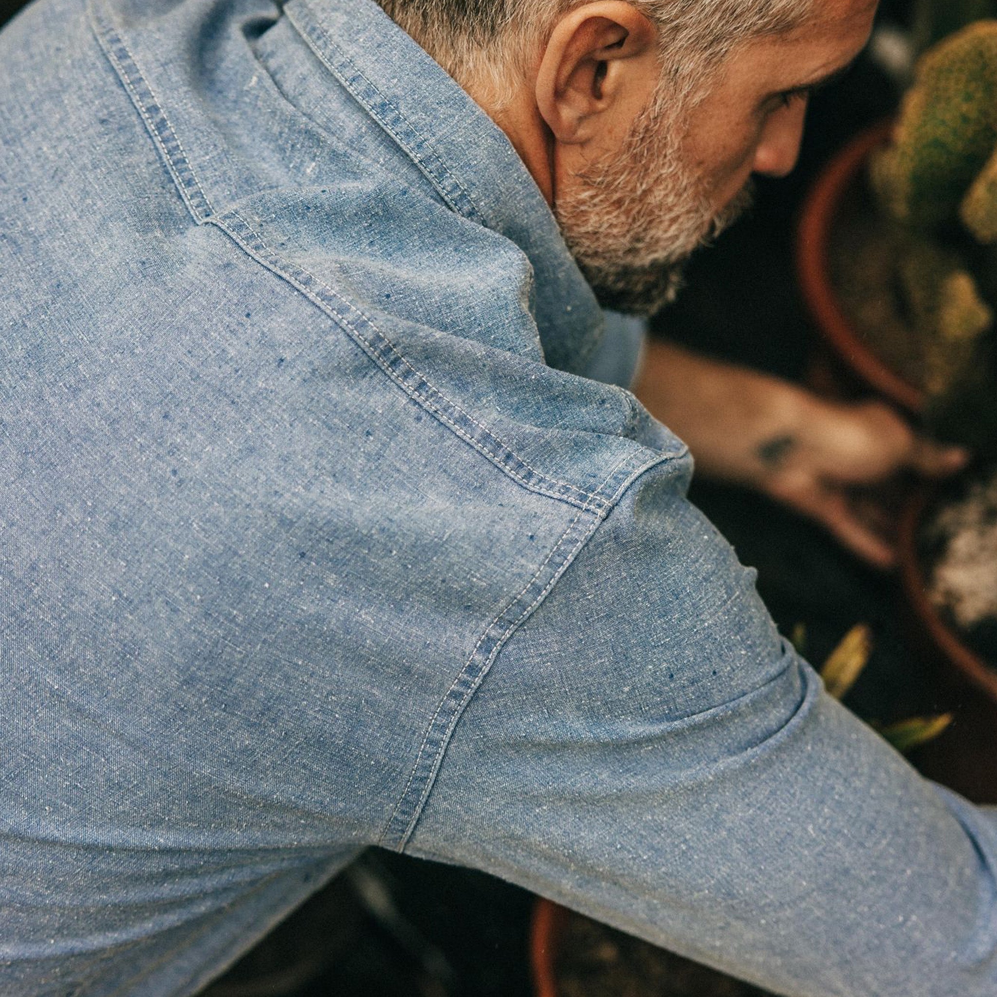 The Utility Shirt in Washed Indigo Boss Duck