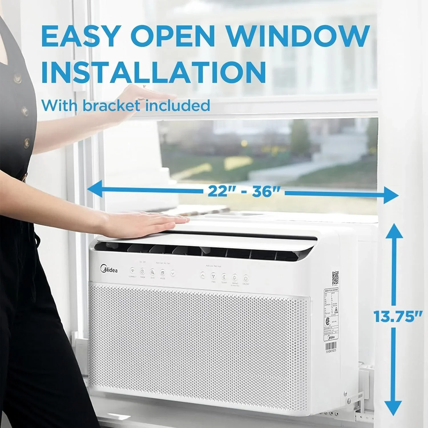Midea 12,000 BTU U-Shaped Smart Inverter Window Air Conditioner Cools up to 550 square feet