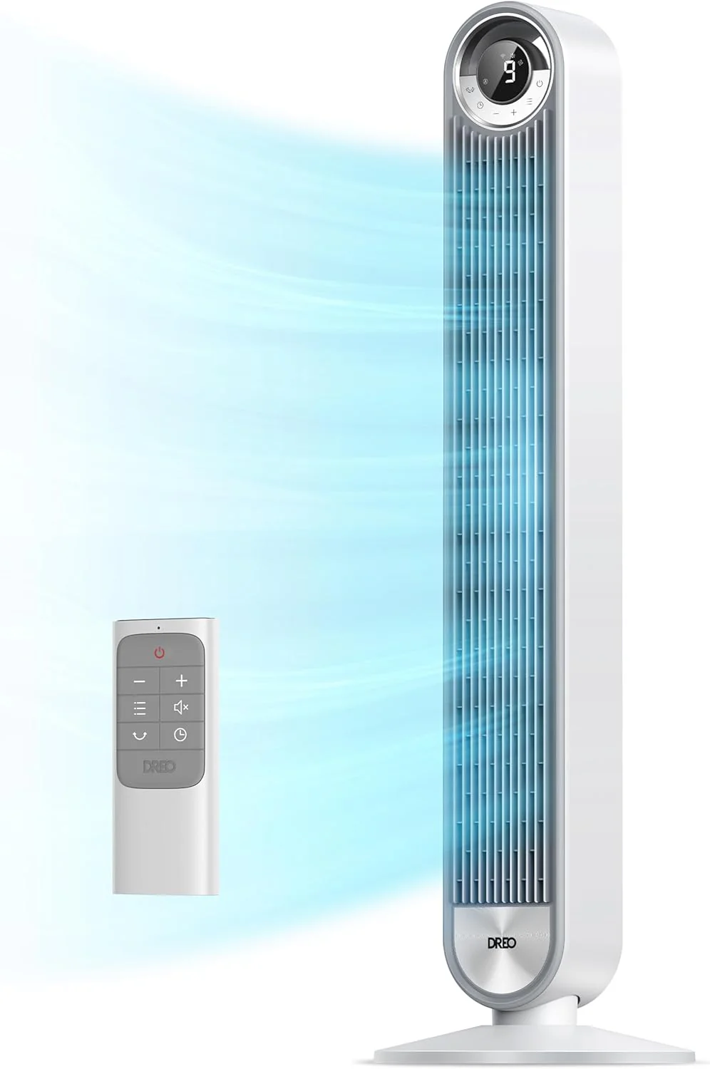 DREO Tower Fan for Bedroom, 90° Oscillating Standing Fan with 28ft/s Velocity, 20dB Quiet for Sleep, DC Motor, 9 Speeds, 4 Modes, 12H Timer, Voice & APP & Remote Control, 42" Cruiser Pro T2 S