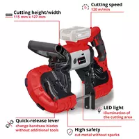 Cordless Bandsäge TE-MB 18/127 Li-Solo